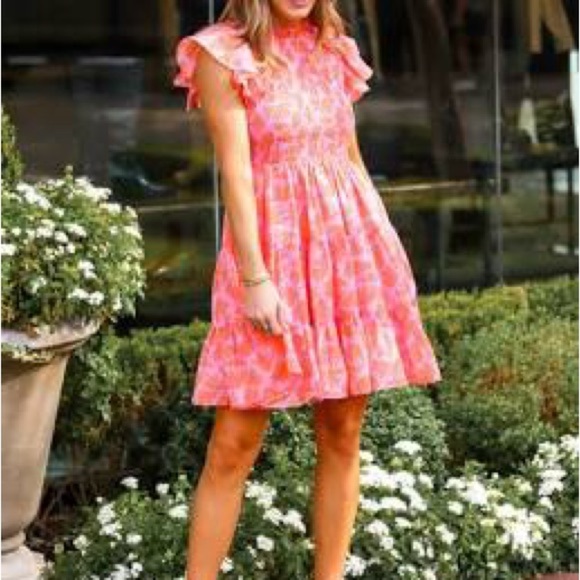 J.Marie Vibrant Pink Ruffle Sleeve Mini Dress - Picture 11 of 11